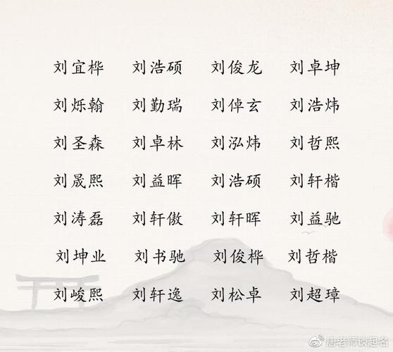 刘姓起名免费网